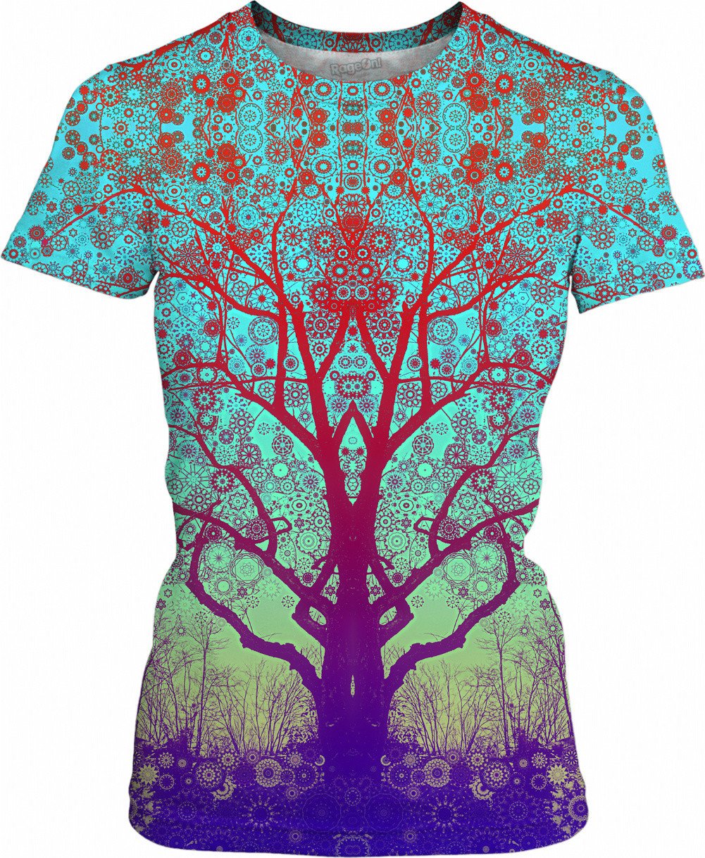Red Star Trip Tree Womens T-Shirt