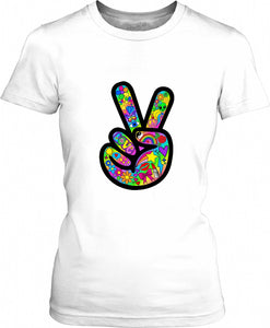 Funky Peace Sign Womens T-Shirt